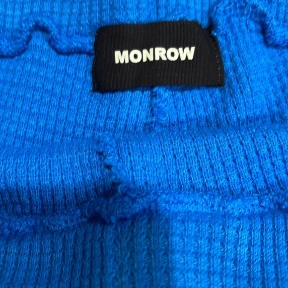 NWOT Monrow Thermal High Waisted Joggers Bright Blue SZ S - Picture 4 of 4